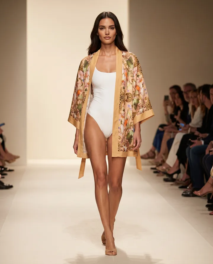Akse Tekstil Kimono cover-up in a coordinated print